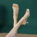 French Women's Outdoor Fashion Slippers 2026 New Summer Square Toe Thin Fairy Style High Heel One-Strap Sandals_vogvips.com