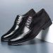 Euro Step Spring Leather Men Business Formal Brogue Floral Breathable British Casual Photo Groom Wedding Shoes_vogvips.com
