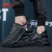 YRZL Men Sports Running Jogging Shoes Casual Sneakers Outdoor Breathable Mesh Women Light Shock-absorption Black Tennis_vogvips.com