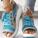 Women's Large Size Sandals For Women New Fashion Fish Mouth Sandals Lace Up Wedge Heel Rocking Bottom Sports Sandals_vogvips.com