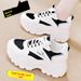 Foreign Trade Hot-Selling Height-Increasing White Sneakers For Women, Versatile Summer Dad Shoes, Breathable Casual_vogvips.com