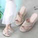 Women's Platform Wedge Sandals Summer Espadrille Slippers With Thick Sole - Comfortable High Heel Slides For Wide Feet (33-41, Yellow/Black/Nude)_vogvips.com