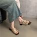 Fashion Outdoor 2025 Summer Korean Style Soft Sole Women's Shoes Comfortable Flat Versatile Color Block Non-Slip Slide_vogvips.com