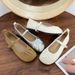 French Style Mary Jane For Women In Spring Summer 2025, New Shallow Mouth With A Single Buckle And Pleated Flat Shoes_vogvips.com