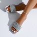 Women's Fashion Silver Sequin Flat Sandals 2025 Summer Open Toe Outdoor Slippers Woman Plus Size 43 Footwear Zapatos De_vogvips.com