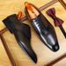 Brogue Business For Men Formal Embossed Full Grain Leather Pointed Toe Oxford Shoes British Style_vogvips.com