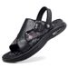 2025 Summer Trendy Casual Soft Sole Dual-use Beach Shoes Men's Genuine Leather Non-slip Sandals For Outdoor Wear_vogvips.com