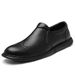 Top Layer Men's Casual Leather Shoes Round Head Flat Bottom Men's Shoes Formal Wedding Shoes_vogvips.com