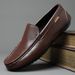 Genuine Leather Men Casual Shoes Luxury Brand Soft Mens Loafers Moccasins Breathable Slip On Black Driving Shoes Plus Size_vogvips.com