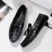 Euro Step Guangzhou Tassel Genuine Casual Loafers Men's Youth British Style Slip-On Leather Shoes_vogvips.com
