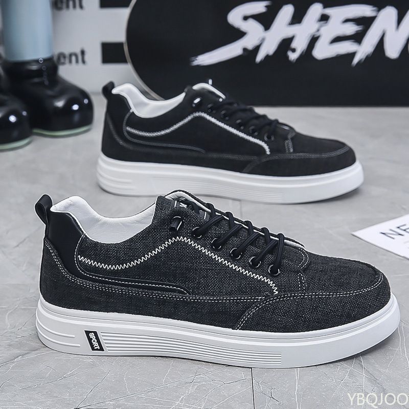 Men's New Fashionable Canvas Sneakers Sports And Leisure Vulcanized Shoes Flat Bottomed Commuting Style Shoes Zapatos Hombre_vogvips.com