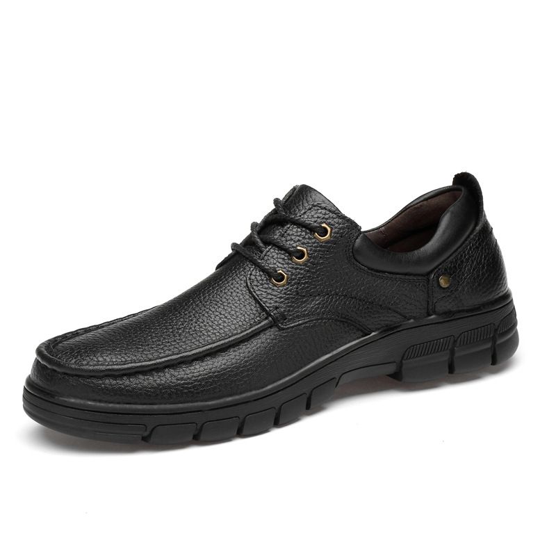 Men's Casual Low-top Lace-up Leather Casual Shoes_vogvips.com