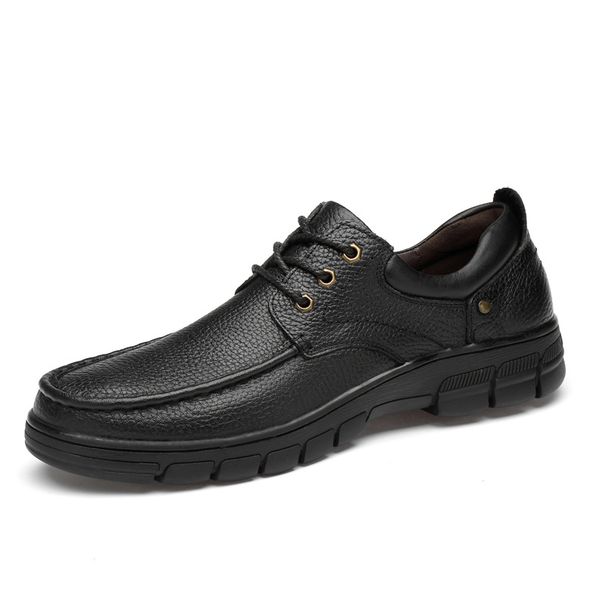 Men's Casual Low-top Lace-up Leather Casual Shoes_vogvips.com