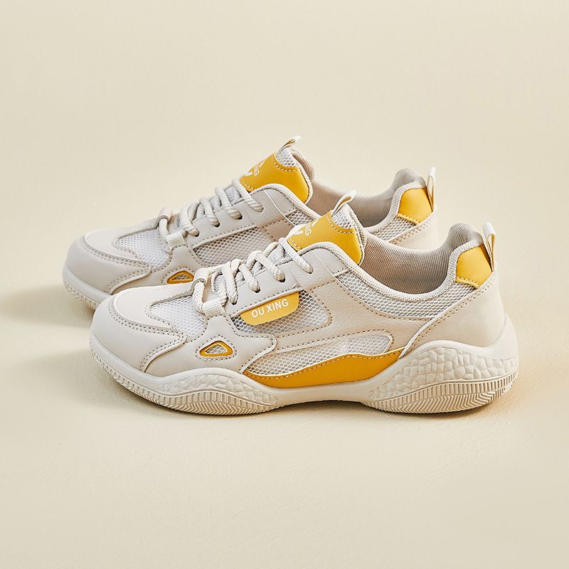Dexun Little White Shoes Women's Mesh Breathable Students Running Sports Leisure_vogvips.com