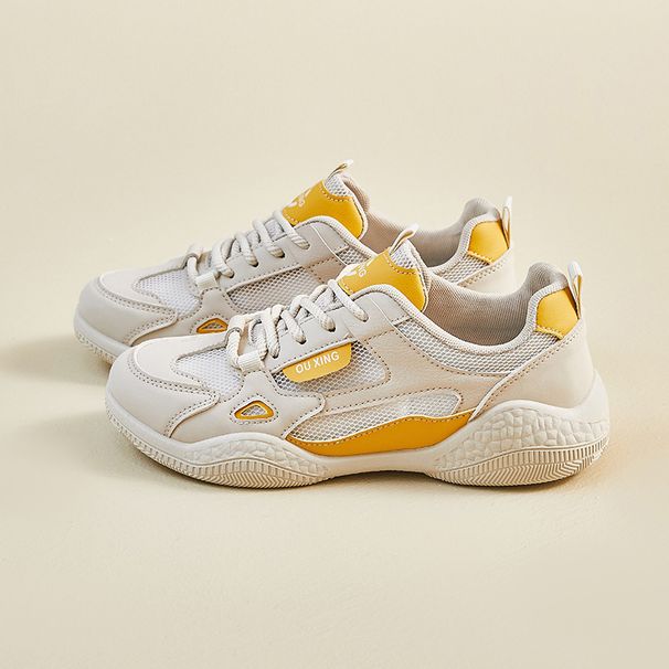 Dexun Little White Shoes Women's Mesh Breathable Students Running Sports Leisure_vogvips.com