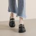 Platform Loafers Women's Round Head One Pedal Soft-soled Single Shoes British Style Small Leather Shoes_vogvips.com