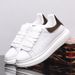 CombiQueen Men's White Leather Sneakers Casual Sports Shoes Violent Bear Brand Genuine Leather Couple's Versatile Footwear for Spring And Autumn_vogvips.com