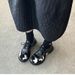 Sheepskin Version,large Head,small Foot,women's Retro Cowhide Patchwork Thick-soled Loafers, Lace-up,thick-soled,deep-cut,single-sole Shoes For Women_vogvips.com