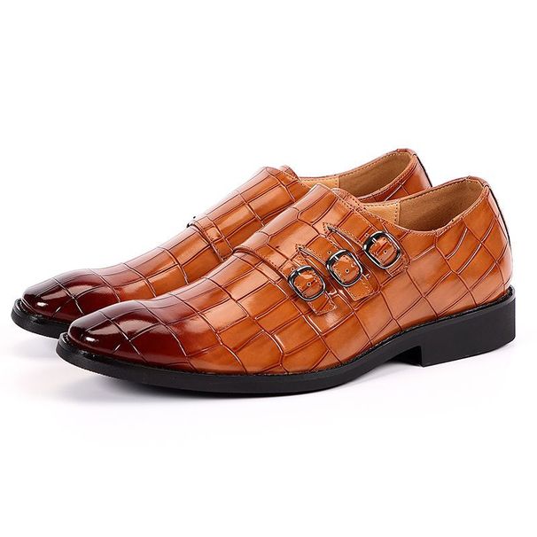 Men's British Business Casual Leather Pointed Toe Covers, Foot Straps, Buckles, Formal Attire, Plus Size Groom's Shoes, Covers, Straps, Buckles,_vogvips.com