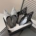 Pointed Toe Sequin Flat Lazy Half Slippers For Women 2025 Spring Summer New Style Outdoor Wear_vogvips.com