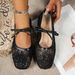 Women's Lace Fairy Style Flat Shoes Square Toe Lace up Design Mesh Material Super Soft Full of Summer Vibes_vogvips.com