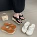 Platform Flip-Flops For Women, Fashionable Outdoor Wear, 2025 Summer New Style, Jute Rope, Height Increasing, Wedge_vogvips.com