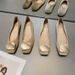 Shallow Mouth Single Shoes For Women, Korean Style, Spring New Metal Buckle, Comfortable Slip-On Square Toe Flat Shoes,_vogvips.com