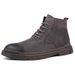 European Warm Series Winter Men's Genuine Leather Martin With 8cm Hidden Heel, Fleece-Lined Cotton Shoes, High-Top Work Short Boo, Snow_vogvips.com