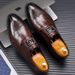 New Fashion Men's British Black Business Casual Loafer Shoes Daily Driving Office Leather Shoes One Foot Pedal Lazy Brown Banquet Dress Wedding Men's_vogvips.com