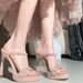 Xijin Open-toe Rhinestone Nude Patent Leather Platform Hollow Strap Sandals With Thin High Heels In Fairy Style_vogvips.com