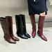 Inner Height Increase Pointed Toe Brown Melad Mid-Calf Riding Women's Shoes 2025 New Autumn Winter Long Boots_vogvips.com