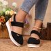 New Large Slope Heel With Broadband Headband Sandals For Women's Versatile Shoes Teme_vogvips.com