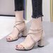 MTX 2025 New Women's Summer Mid-Heel Chunky Heel Thick-Soled Fairy Style Dress Versatile Student Roman High Heels_vogvips.com