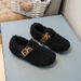 Kids' Winter Boots – Warm Fleece-Lined Slip-Resistant Shoes For Boys & Girls, Soft Synthetic Leather With Hook-and-Loop Closure (Black/Brown/Cream)_vogvips.com
