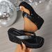 Platform High Heel Sequin Square Toe Thick Sole Slippers Transparent Outdoor 2025 New Style One-Strap Sandals For Women_vogvips.com