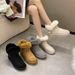 Snow Boots For Women New Winter Warm Fur Integrated With Plush Thick Bread Northeast Cotton Shoes_vogvips.com
