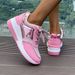 Women's Wedge Heel Thick Soled In Large Size, Breathable Sequins, Round Toe Tie, Spring And Autumn New Casual Sports_vogvips.com