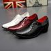 Large Size 38-46 Thick Heel Height Increasing 2025 Spring And Autumn New Business Casual British Pointed Leather Shoes_vogvips.com