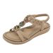 G923-2 Summer New 2025 Versatile Fashion Trend Flat For Women With Elastic Band Lightweight Comfortable Sandals_vogvips.com