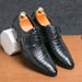 European And American Fashion New Pointed Toe Men's High Heels, Crocodile Embossed Business Formal Wear Men's Shoes Banquet Dress Wedding Leathershoes_vogvips.com