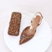 Shoe Bag Set Combination Fish Mouth Sandals Wedding Shoes + Hand Grab Bag Silk Leather Mosaic_vogvips.com
