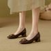 MTX Sheepskin Version ~ Comfortable High Heels For Women, Outdoor Wear, High-End Thick Heel Single Shoes, 2025 Spring New_vogvips.com