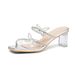 Crystal Bow Embellishments, Fashionable Design, European And American Style, Versatile High-heeled Slippers For Women_vogvips.com