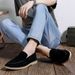 Autumn One Foot Leather Men's High-end Business Casual Korean Version British Black Bean Shoes Lazy Loafers_vogvips.com
