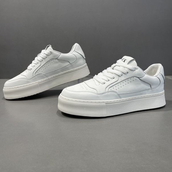 2025 Spring Men's Genuine Leather Little White Male Students Korean Edition Trendy Versatile Thick Soled Sports Casual_vogvips.com