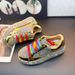 Women's Fashion Sneakers With Rhinestones, Glitter & Animal Print - Comfortable Low Heel Round Toe Casual Shoes For Spring, Summer & Fall_vogvips.com
