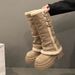 Thick-Soled Long Snow For Women 2025 Winter New Fashion Versatile Trendy Petite Height-Increasing Fleece-Lined Boots_vogvips.com