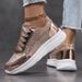 Moipheng Platfom Fo Women Gold Spakle Mesh Casual Sneakes Beathable Soft Ladies Lightweight Thick Soled Shoes_vogvips.com