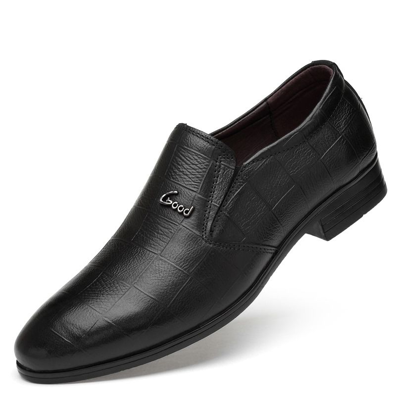 First Layer Men's Formal Wear Pointed Single Layer Casual Work Men's Shoes_vogvips.com