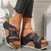European And American Cross Border Direct Supply Foreign Trade Large Size 43wish Wedge Heel Women's Fish Mouth Thick Bottom Rivet Sandals Women_vogvips.com